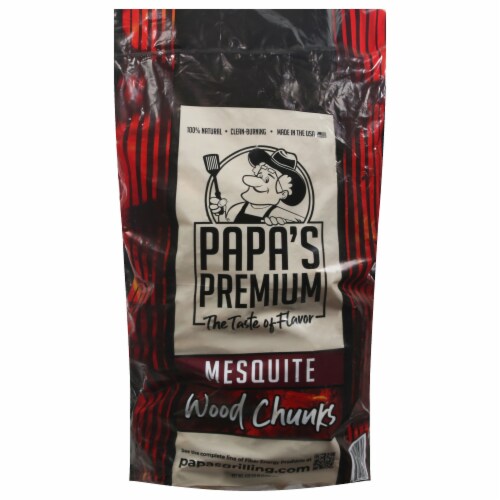 Papa's Premium Mesquite Wood Chunks Perspective: front