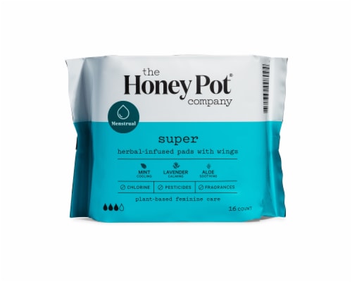 The Honey Pot Regular Herbal Pads with Wings