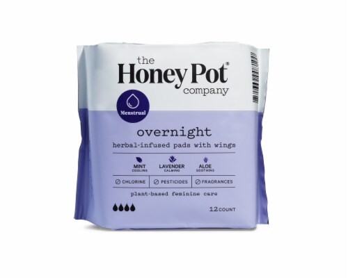 The Honey Pot® Overnight Menstrual Pads Perspective: front