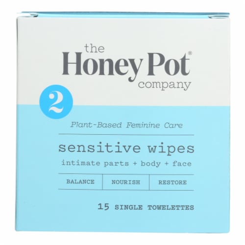 The Honey Pot Sensitive Intimate Wipes Perspective: front
