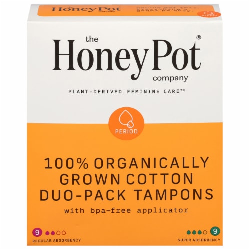 The Honey Pot® 100% Organic Tampons Duo-Pack Perspective: front