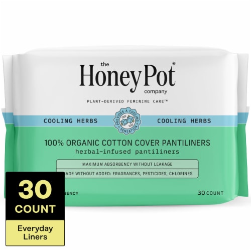 The Honey Pot Pads, Herbal-Infused, with Wings, 100% Organic Cotton Cover, Regular - 20 pads