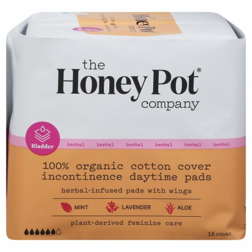 The Honey Pot® Organic Incontinence Daytime Pads With Wings Perspective: front