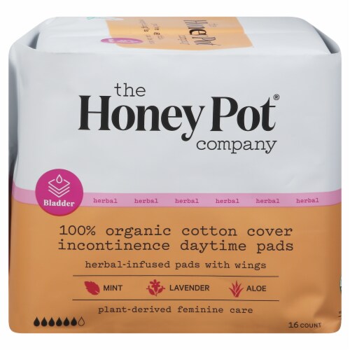The Honey Pot® Organic Incontinence Daytime Pads With Wings Perspective: front