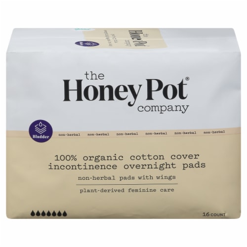 The Honey Pot® Incontinence Organic Cotton Non Herbal Nighttime Pads Perspective: front