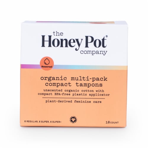 The Honey Pot® Tampons Trio Pack Regular/Super/Super Plus Absorbency 100%  Organic Cotton, 18 ct - Kroger