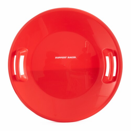 Slippery Racer Downhill Pro Adults and Kids Plastic Saucer Disc Snow Sled, Red Perspective: front