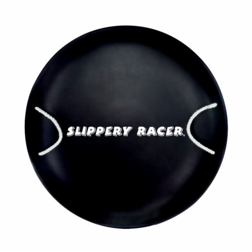 Slippery Racer ProDisc 26 Heavy Duty Metal Saucer Sled with Rope Handles, Black Perspective: front