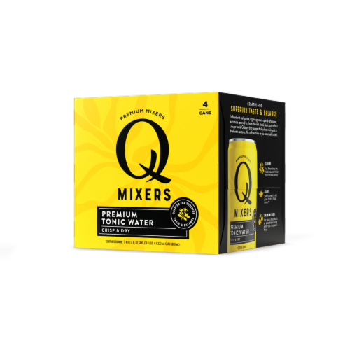 Q Mixers Premium Tonic Water Cans Perspective: front