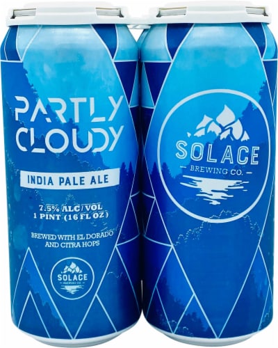 Solace Brewing Partly Cloudy Inda Pale Ale Perspective: front