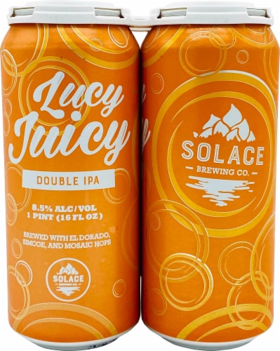 Solace Brewing Lucy Juicy IPA Perspective: front