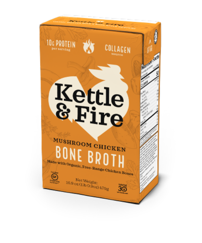 Kettle & Fire Mushroom Chicken Bone Broth Perspective: front