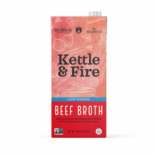 Kettle & Fire Low Sodium Beef Broth Perspective: front