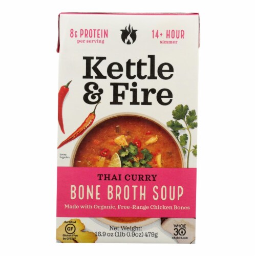 Kettle & Fire Thai Curry Bone Broth Soup Perspective: front