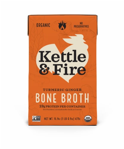 Kettle & Fire Turmeric Ginger Chicken Bone Broth Perspective: front