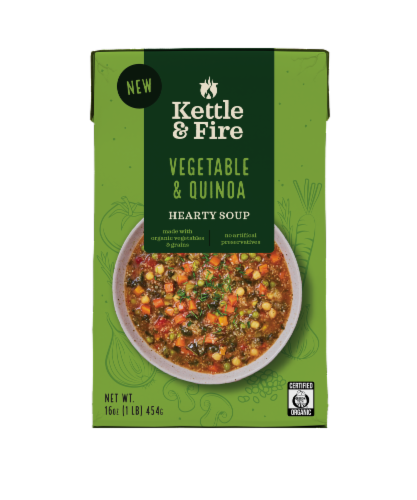 Kettel & Fire Vegetable & Quinoa Hearty Soup Perspective: front