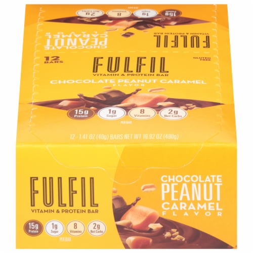 Fulfil Chocolate Peanut Caramel Vitamin & Protein Bars Multipack Perspective: front