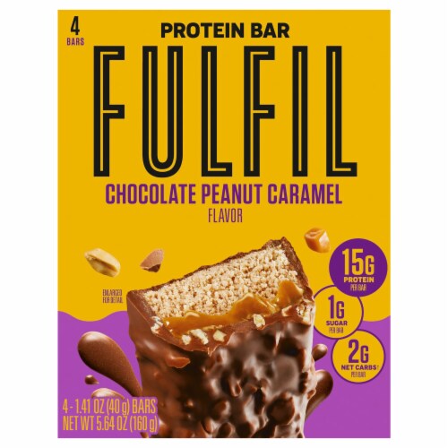 Fulfil Chocolate Peanut Caramel Protien Bar Perspective: front
