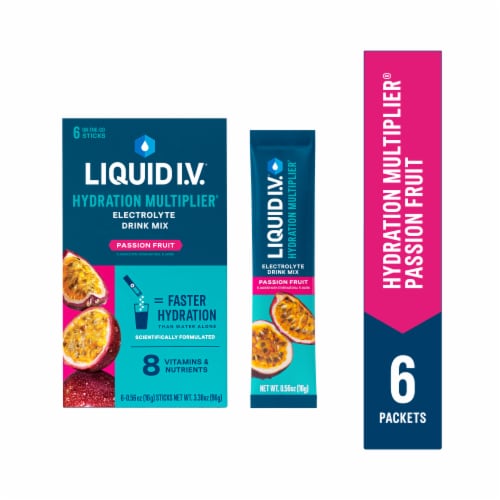 Liquid I.V.® Hydration Multiplier® Passion Fruit Electrolyte Drink Mix  Packets, 6 ct / .56 oz - City Market