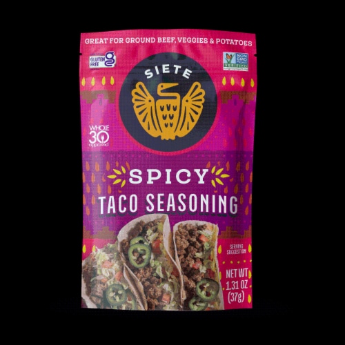 Siete Spicy Taco Seasoning Perspective: front