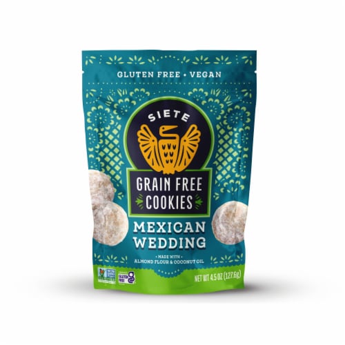 Siete Grain Free Mexican Wedding Nut Cookies Perspective: front