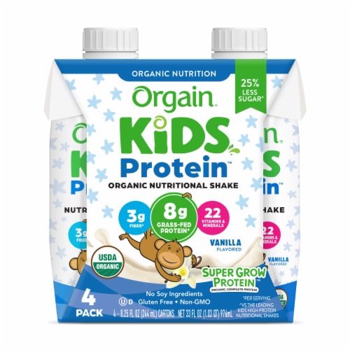 Orgain® Organic Vanilla Flavored Kids Protein™ Shake, 4 ct / 8.25