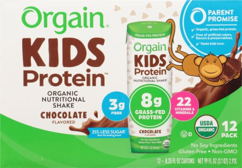 Orgain Kids Protein Chocolate Organic Nutritional Shake Perspective: front