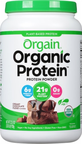 Orgain® Organic Creamy Chocolate Fudge Protein Powder Perspective: front