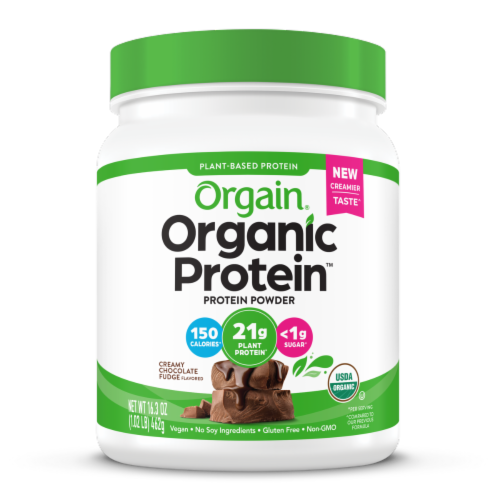 Orgain® Organic Protein™ Creamy Chocolate Fudge Flavor Plant-Based Protein Powder Perspective: front