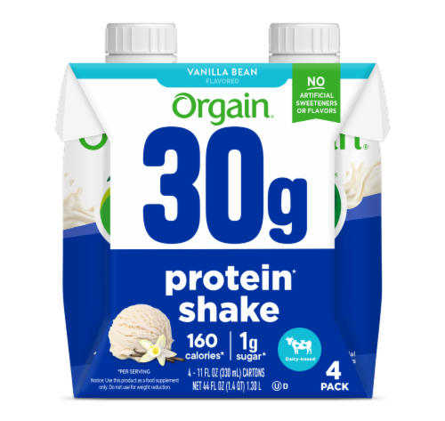 Orgain® Vanilla Bean Protein Shakes Perspective: front
