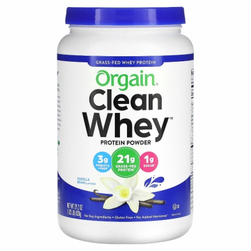 Orgain  Clean Whey™ Grass Fed Whey Protein Powder   Vanilla Bean Perspective: front