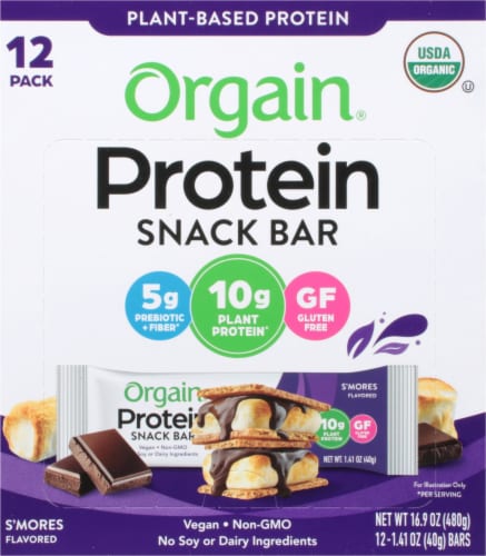 Orgain® Organic S'Mores Protein Snack Bars Perspective: front