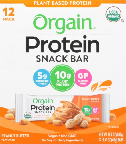 Orgain® Organic Peanut Butter Protein Snack Bar Perspective: front