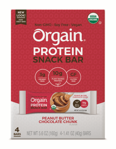 Orgain Peanut Butter Chocolate Chunk Protein Bars Perspective: front
