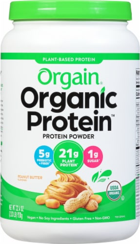 Orgain® Organic Peanut Butter Plant Based Protein Powder Perspective: front