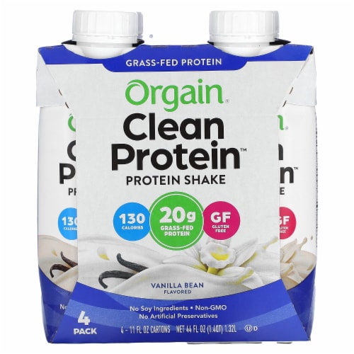 Orgain® Clean Protein™ Vanilla Bean Grass Fed Protein Shake Perspective: front