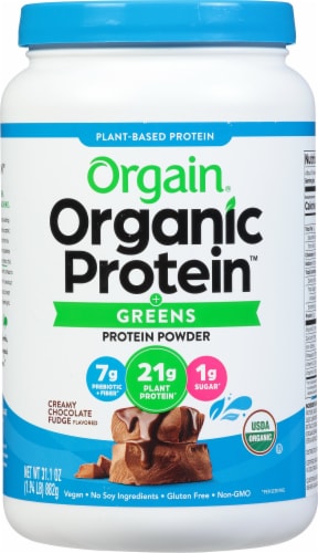 Orgain® Organic Protein & Greens Creamy Chocolate Fudge Plant Based Protein Powder Perspective: front