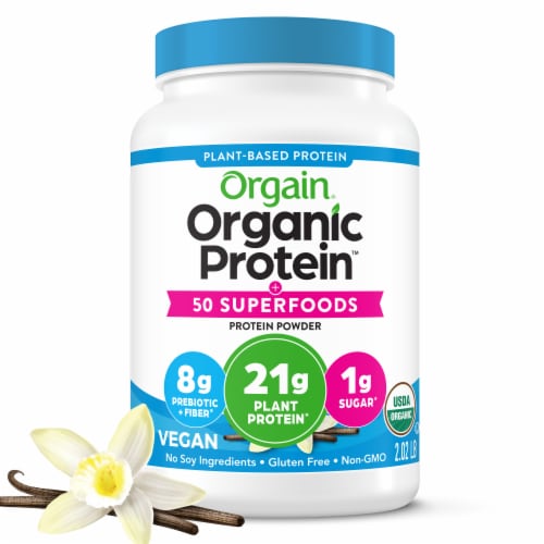 Orgain, Organic Protein Powder, Plant-Based, Vanilla Bean