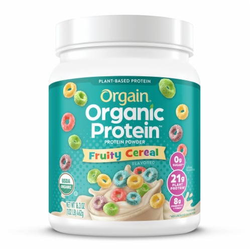 Orgain® Fruity Cereal Flavor Plant-based Organic Protein Powder Perspective: front