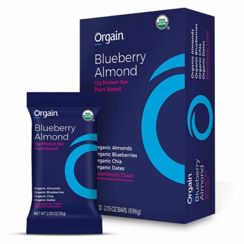Orgain  Protein Bars   Blueberry Almond Perspective: front