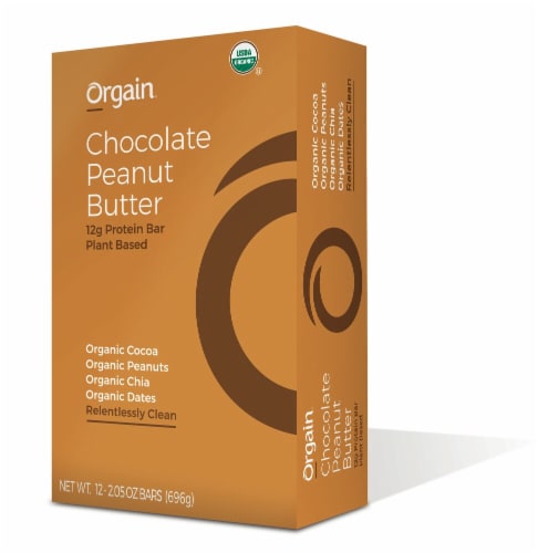 Orgain  Protein Bars   Chocolate Peanut Butter Perspective: front