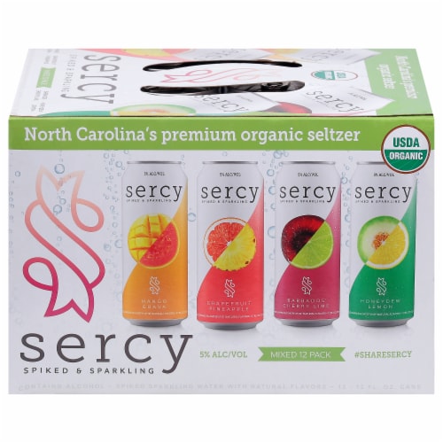 Sercy Spiked & Sparkling Premium Organic Hard Seltzer Perspective: front