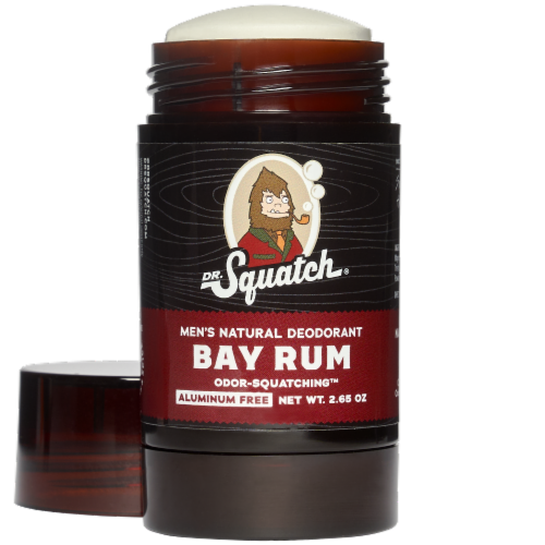 Dr. Squatch Bay Rum Natural Men's Deodorant Perspective: front