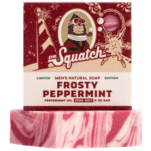 Dr. Squatch® Frosty Peppermint Men's Natural Soap Perspective: front