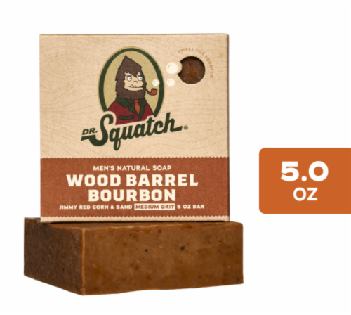 Dr. Squatch® Wood Barrel Bourbon Natural Bar Soap Perspective: front