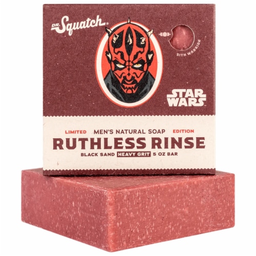 Dr. Squatch® Ruthless Rinse Black Sand Heavy Grit Bar Soap Perspective: front