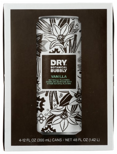 Dry® Botanical Bubbly® Vanilla Bean Botanical Sparkling Water Cans Perspective: front