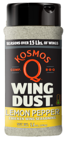 Kosmos Q® Wing Dust® Lemon Pepper BBQ Seasoning Perspective: front
