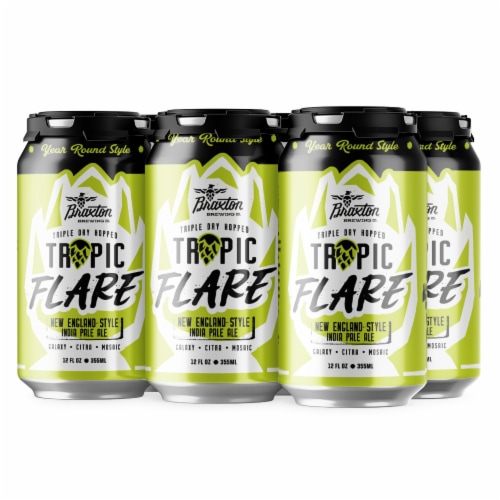 Braxton Tropic Flare Triple Dry Hopped New England Style IPA Perspective: front