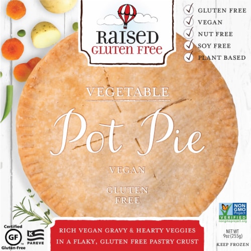 Raised Gluten Free Vegan Vegetable Frozen Pot Pie Perspective: front